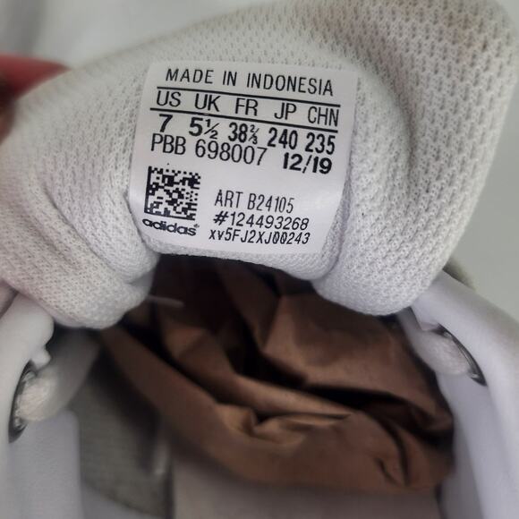 Adidas Stan Smith White Leather Green Heel Tab Sneakers Women’s Size 7 - Picture 11 of 13